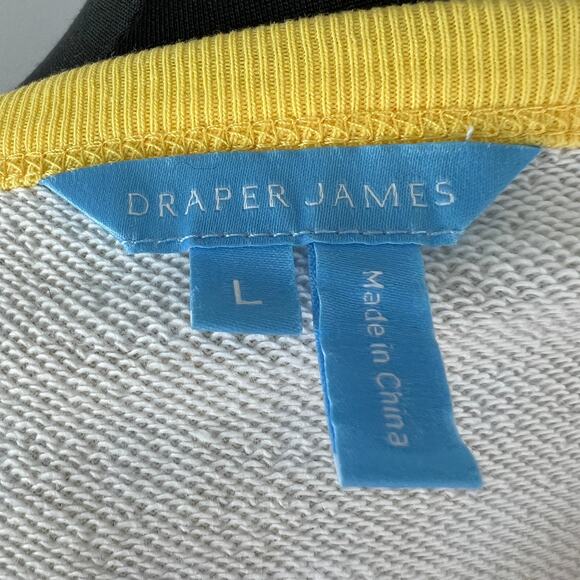DRAPER JAMES Yellow White Gingham Plaid Crew Neck Raglan Sleeve Pullover Top L - Picture 7 of 9
